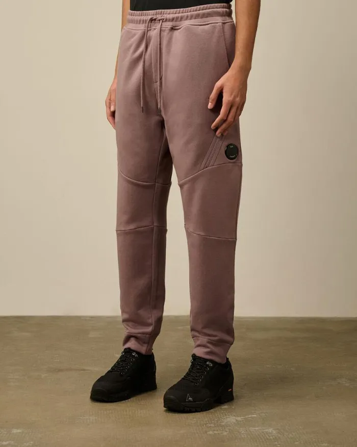 CP Company Tracksuits and Shorts Diagonal Raised Fleece Lens Sweatpants Purple Dove 8211 Man