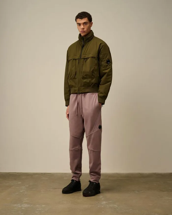 CP Company Tracksuits and Shorts Diagonal Raised Fleece Lens Sweatpants Purple Dove 8211 Man