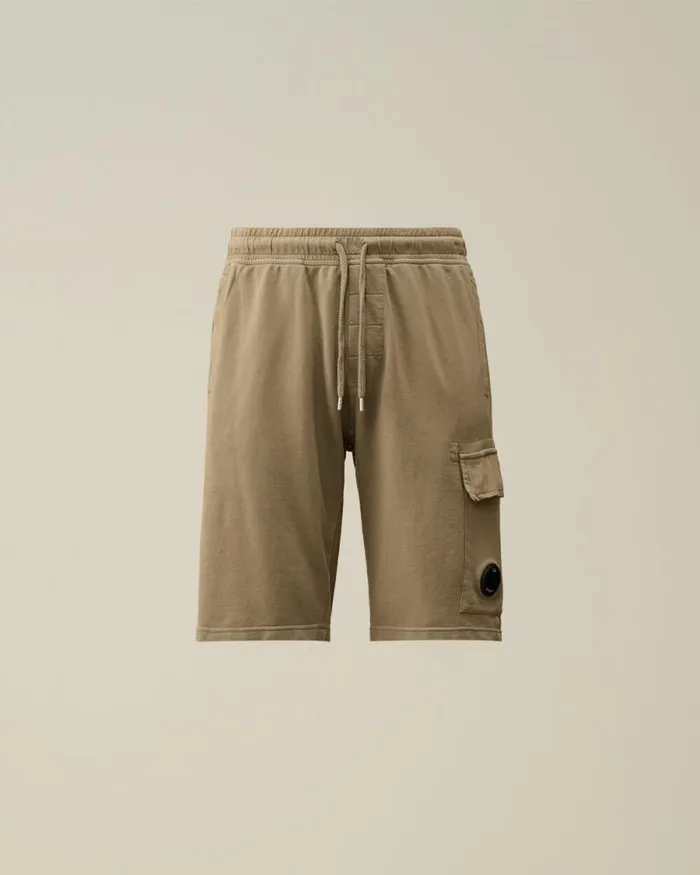 CP Company Tracksuits and Shorts Light Fleece Lens Shorts Walnut Beige 8211 Man CP Company Tracksuits and Shorts Light Fleece Lens Shorts Walnut Beige 8211 Man