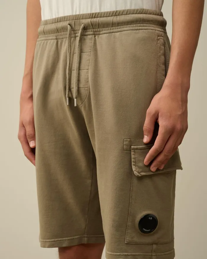 CP Company Tracksuits and Shorts Light Fleece Lens Shorts Walnut Beige 8211 Man