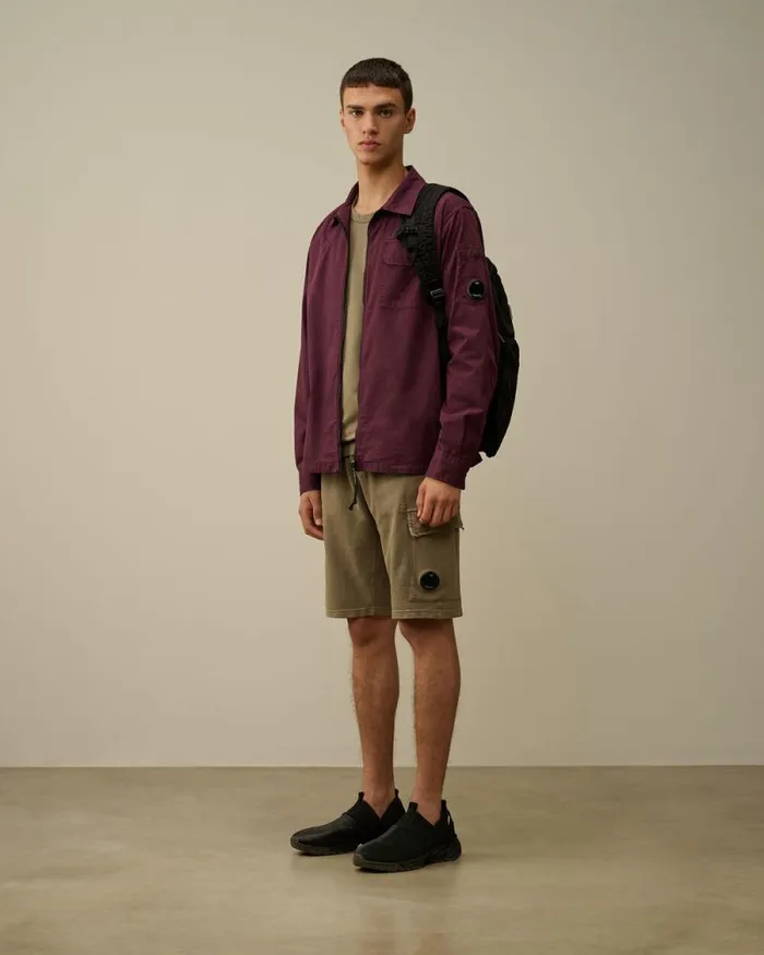 CP Company Tracksuits and Shorts Light Fleece Lens Shorts Walnut Beige 8211 Man