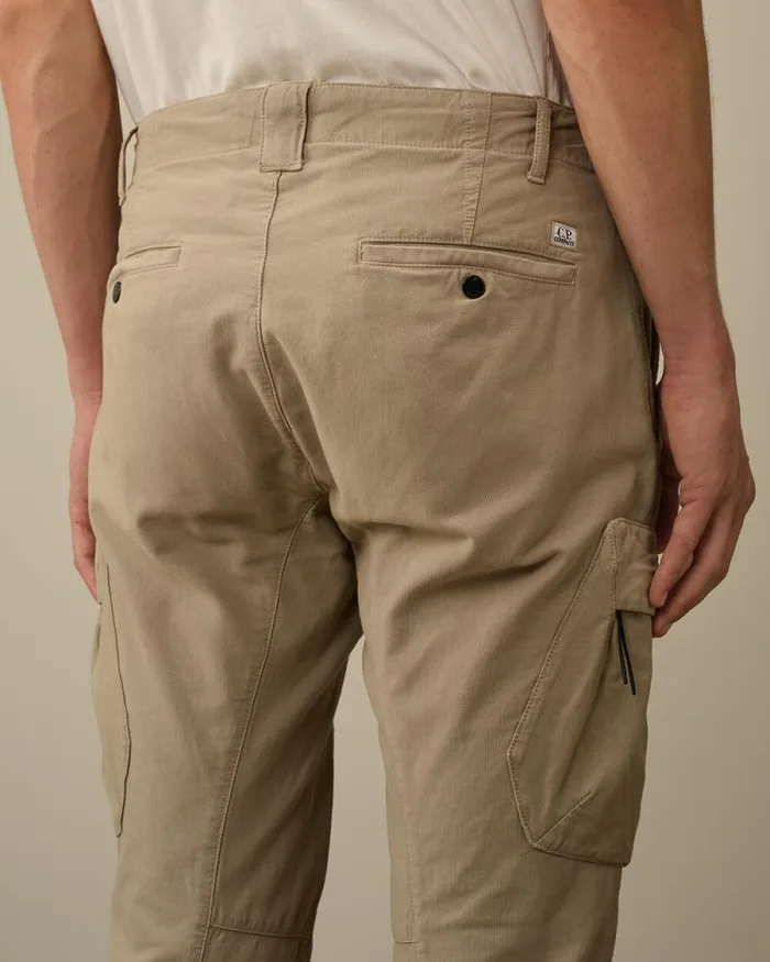 CP Company Trousers Ottoman Stretch Emerized Ergonomic Cargo Pants Vintage Khaki Beige 8211 Man