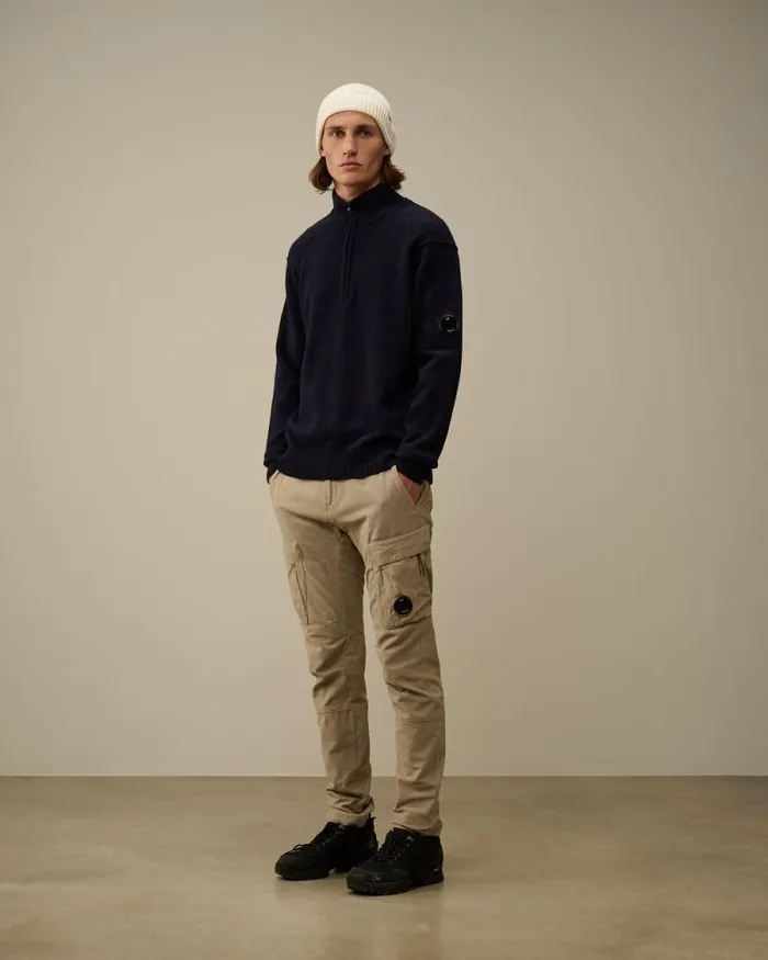 CP Company Trousers Ottoman Stretch Emerized Ergonomic Cargo Pants Vintage Khaki Beige 8211 Man