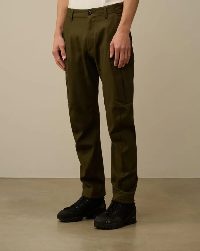 CP Company Trousers Superior Structure Stretch Regular Cargo Pants Ivy Green 8211 Man