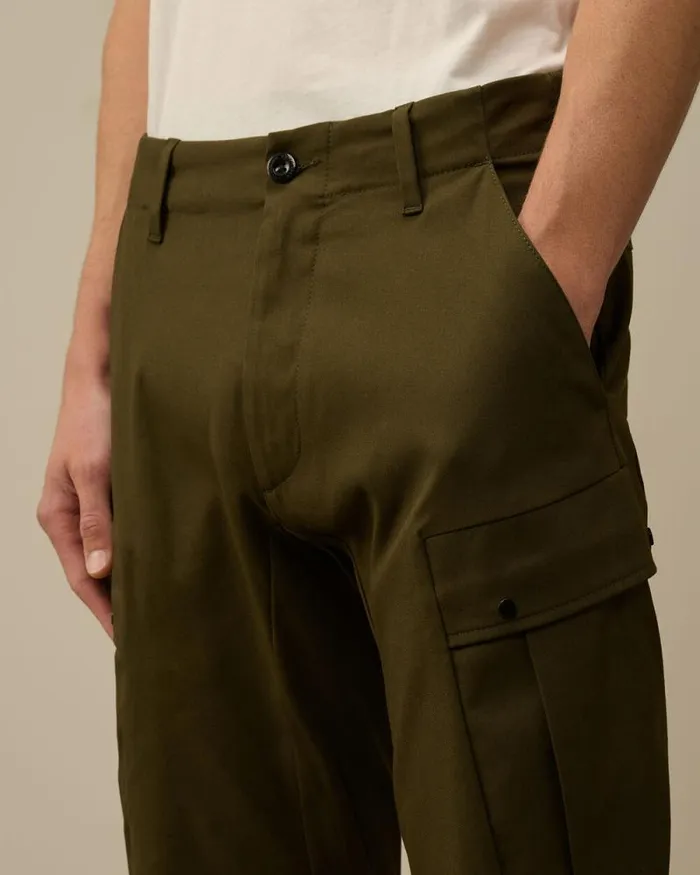 CP Company Trousers Superior Structure Stretch Regular Cargo Pants Ivy Green 8211 Man
