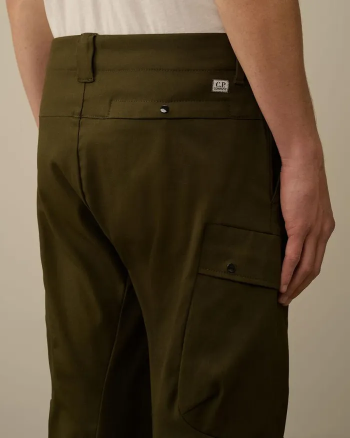 CP Company Trousers Superior Structure Stretch Regular Cargo Pants Ivy Green 8211 Man