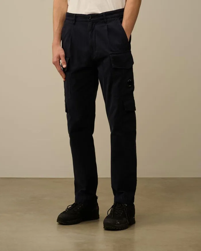 CP Company Trousers Vintage Army Structure Regular Cargo Pants Total Eclipse Blue 8211 Man