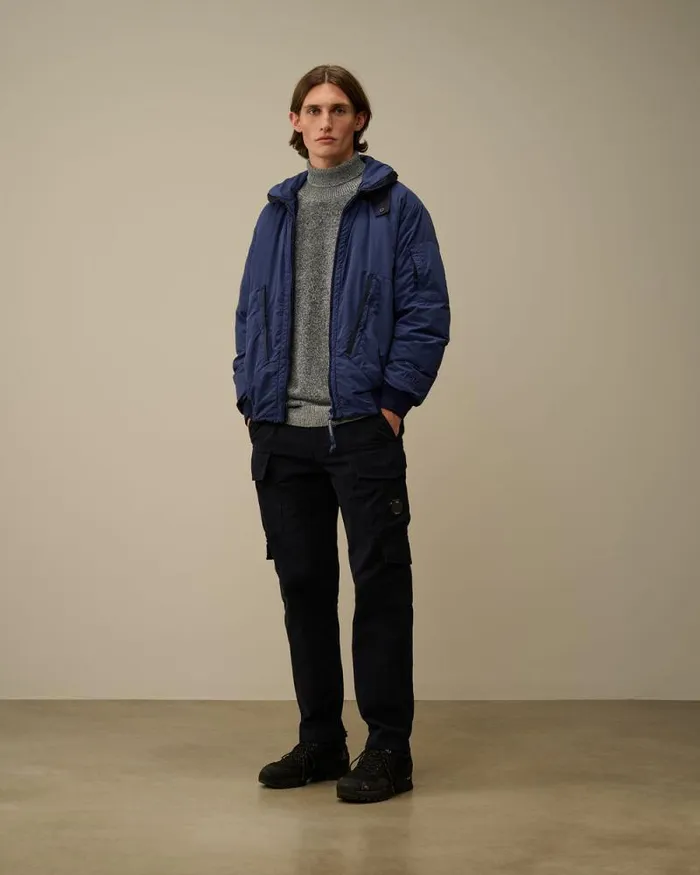 CP Company Trousers Vintage Army Structure Regular Cargo Pants Total Eclipse Blue 8211 Man