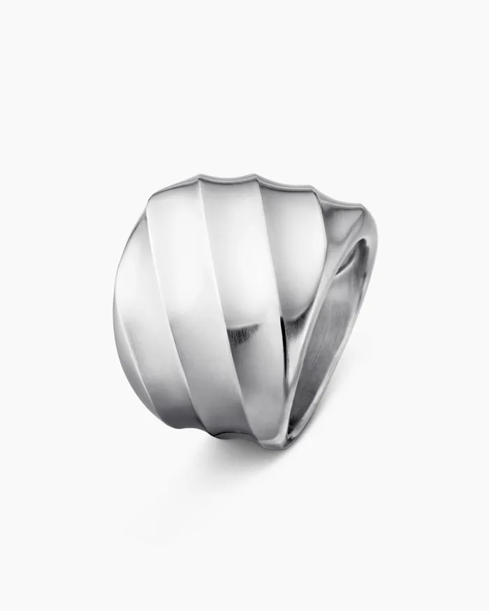 Cable Edge Saddle Ring In Sterling Silver 188mm Women David Yurman Statement Cable Edge Saddle Ring In Sterling Silver 188mm Women David Yurman Statement