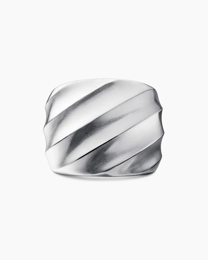 Cable Edge Saddle Ring In Sterling Silver 188mm Women David Yurman Statement Cable Edge Saddle Ring In Sterling Silver 188mm Women David Yurman Statement