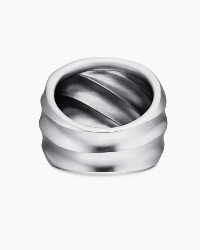 Cable Edge Saddle Ring In Sterling Silver 188mm Women David Yurman Statement Cable Edge Saddle Ring In Sterling Silver 188mm Women David Yurman Statement