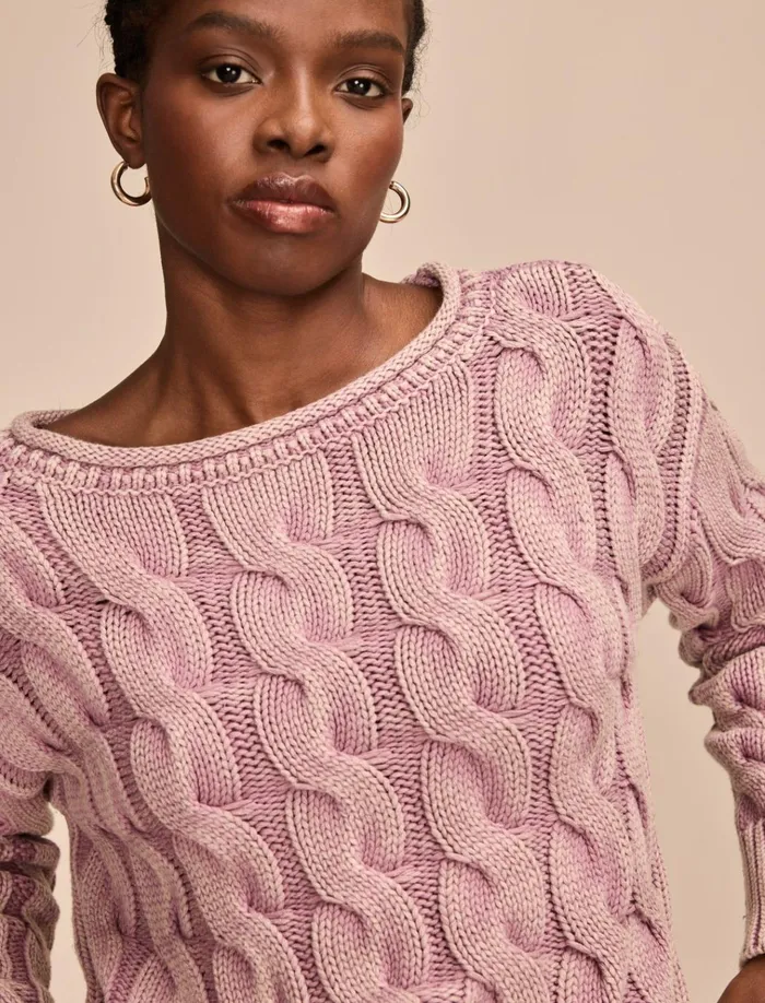 Cable Sweater Pullover Elderberry Women Lucky Brand Sweaters and Sweatshirts