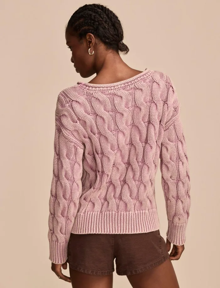 Cable Sweater Pullover Elderberry Women Lucky Brand Sweaters and Sweatshirts