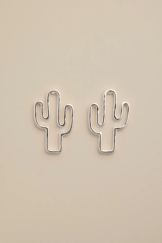 Cactus Earrings Silver Women Lucky Brand Jewelry