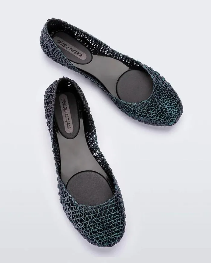 Campana Black Multicolor Women Melissa Flats