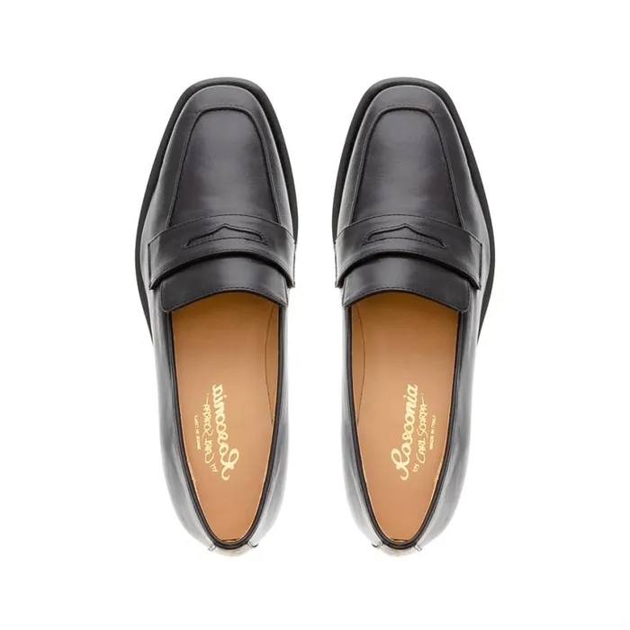 Carl Scarpa Angeilca Black Leather Penny Loafers Women Bestselling