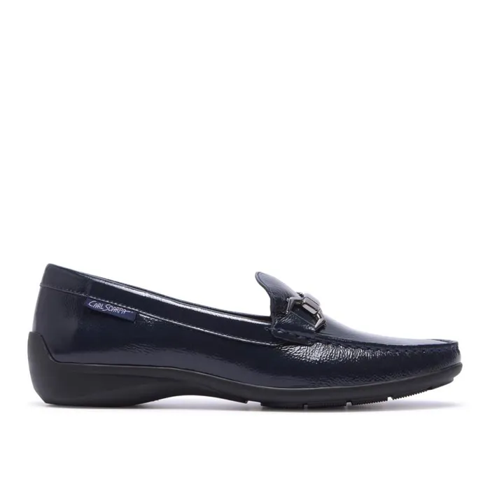 Carl Scarpa Anglette Navy Patent Leather Loafers Women Bestselling