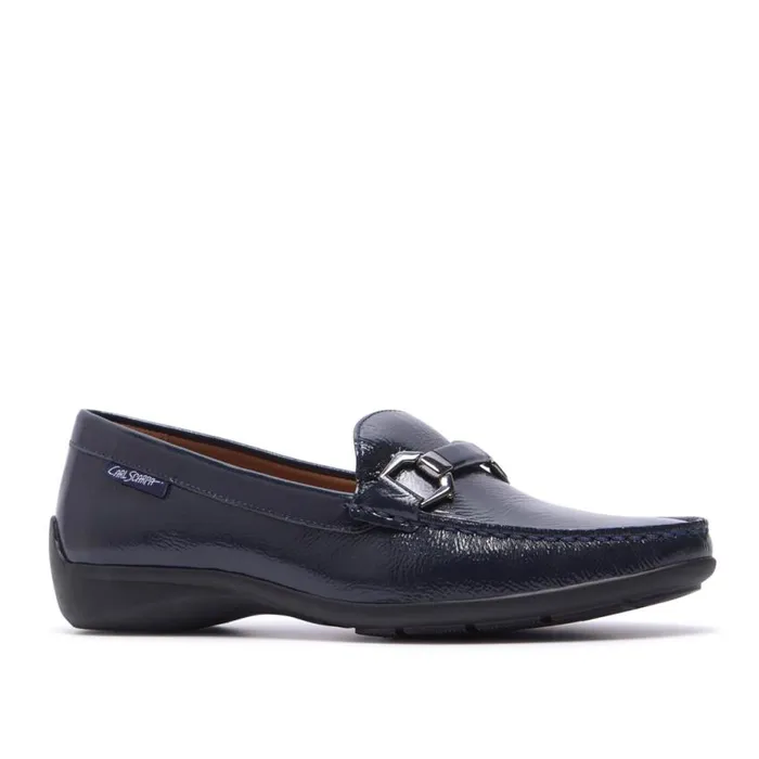 Carl Scarpa Anglette Navy Patent Leather Loafers Women Bestselling