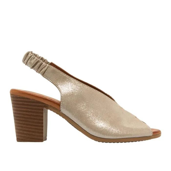 Carl Scarpa Buttercup Silver Leather Slingback Sandal Women Sandals