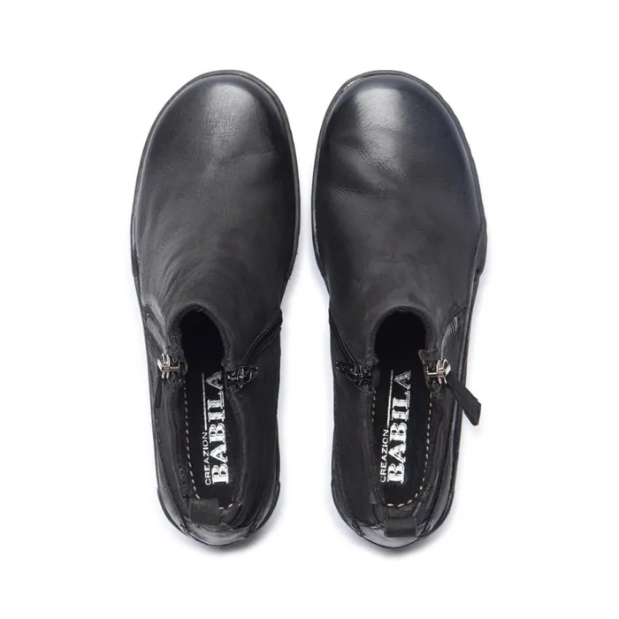 Carl Scarpa MAEVE BLACK LEATHER ANKLE BOOTS Women Leather Ankle Boots