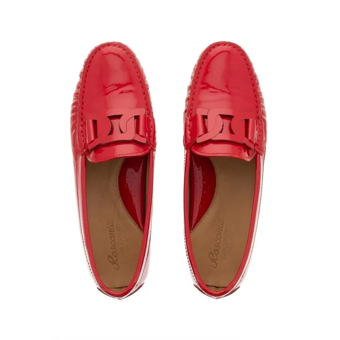 Carl Scarpa Martedi Red Leather Penny Loafers Women Bestselling