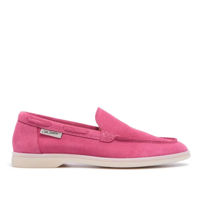 Carl Scarpa Omilie Fuchsia Suede SlipOn Loafers Women Bestselling