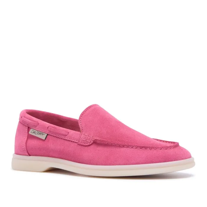 Carl Scarpa Omilie Fuchsia Suede SlipOn Loafers Women Bestselling