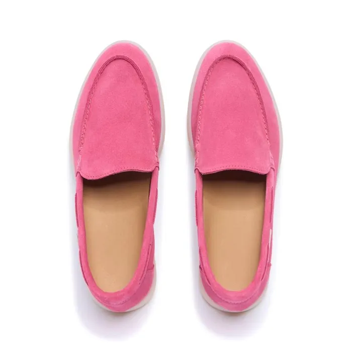 Carl Scarpa Omilie Fuchsia Suede SlipOn Loafers Women Bestselling