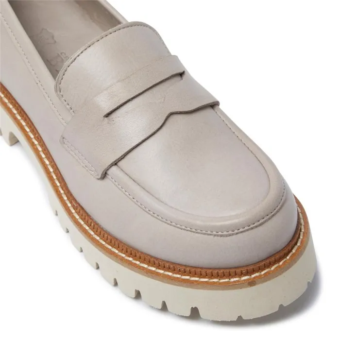 Carl Scarpa Rolita Grey Leather Loafers Women Leather Loafers