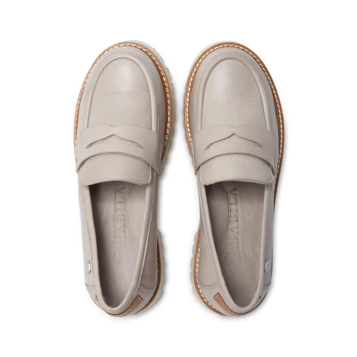 Carl Scarpa Rolita Grey Leather Loafers Women Leather Loafers