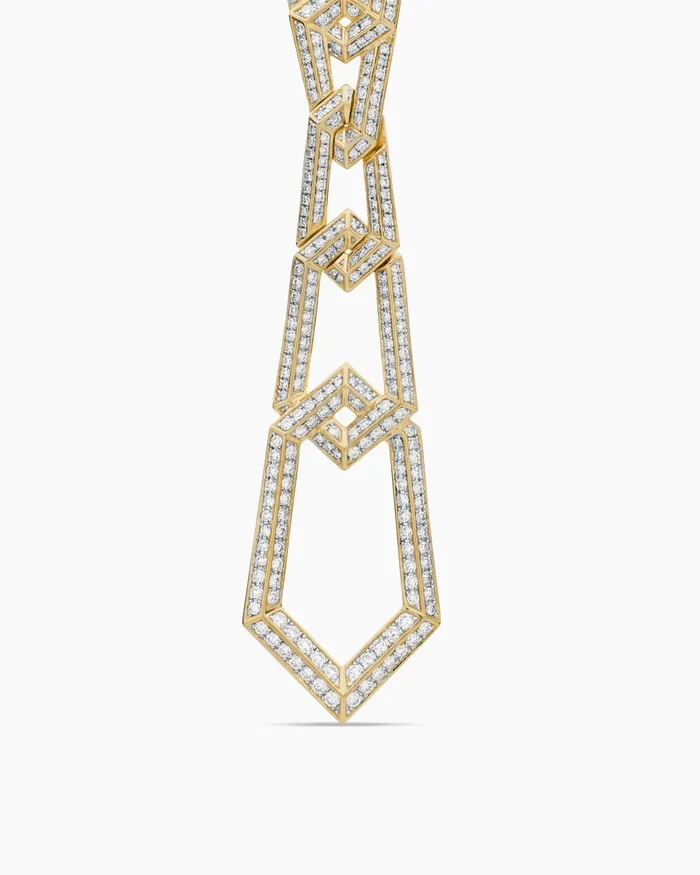 Carlyle Linked Drop Earrings In 18K Yellow Gold With Diamonds 74mm Women David Yurman Drop Carlyle Linked Drop Earrings In 18K Yellow Gold With Diamonds 74mm Women David Yurman Drop