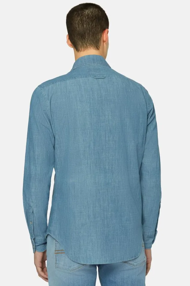 Casual Shirts Men Boggi Milano Regular Fit Cotton Denim Shirt Indigo Casual Shirts Men Boggi Milano Regular Fit Cotton Denim Shirt Indigo