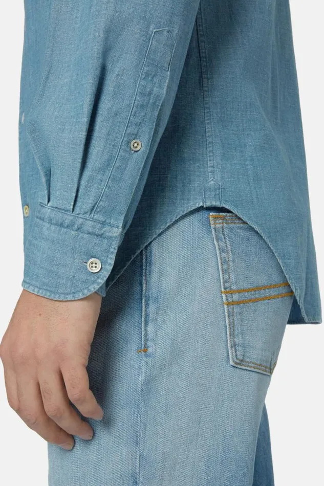 Casual Shirts Men Boggi Milano Regular Fit Cotton Denim Shirt Indigo Casual Shirts Men Boggi Milano Regular Fit Cotton Denim Shirt Indigo