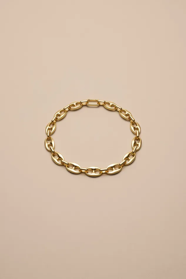 Chain Link Choker Necklace Gold Women Lucky Brand Jewelry