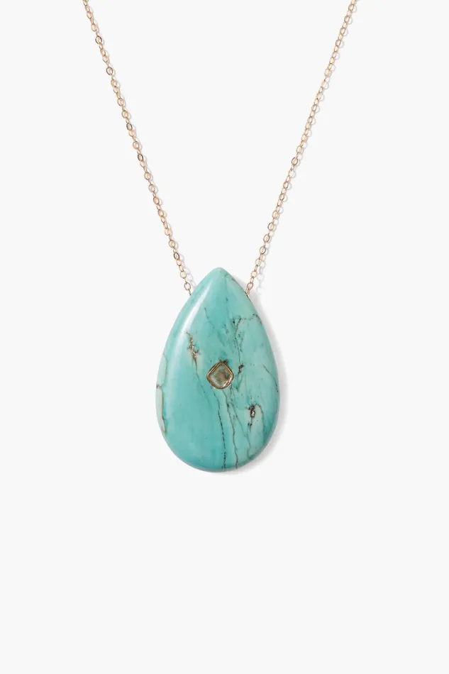 Chan Luu 14k Fine Women 14k Temple Necklace Turquoise