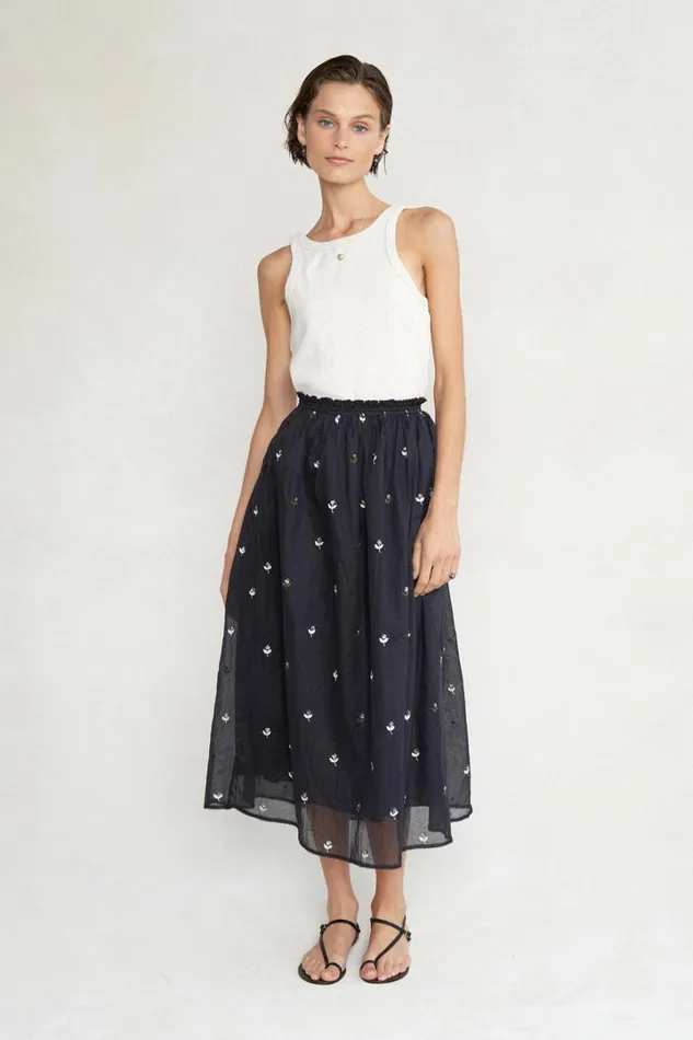 Chan Luu Bottoms Women Caroline Ballet Skirt Black Floral
