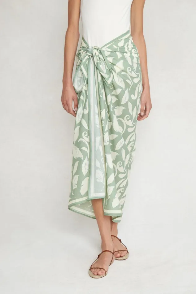 Chan Luu Bottoms Women Ivy Printed Sarong Sage