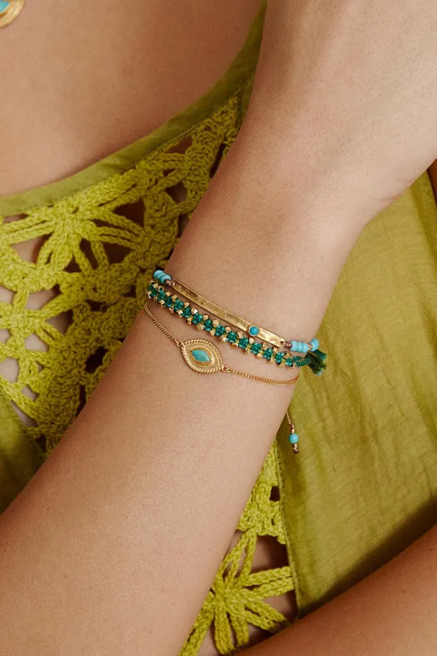 Chan Luu Bracelets Women Zana Single Wrap Bracelet Green Mix