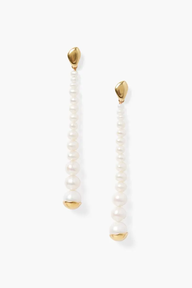 Chan Luu Earrings Women Marion Drop Earrings White Pearl