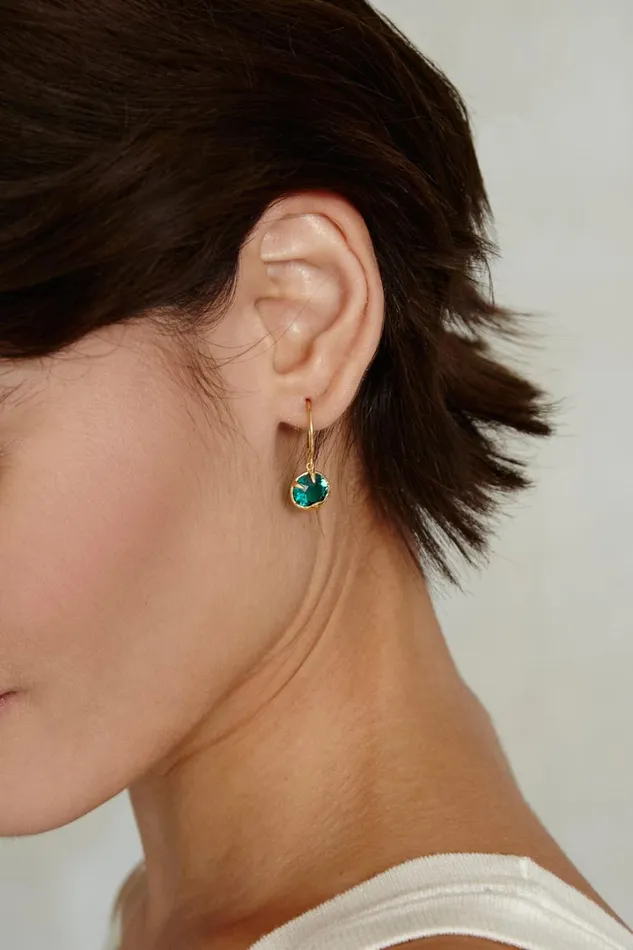 Chan Luu Earrings Women May Birthstone Earrings Emerald Crystal