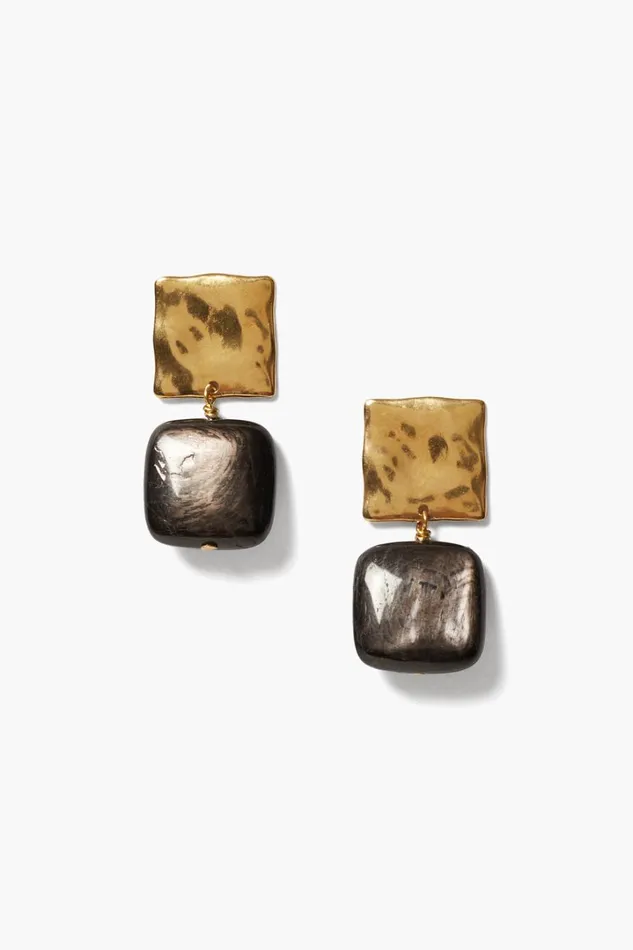 Chan Luu Earrings Women Minerva Earrings Gold Hypersthene