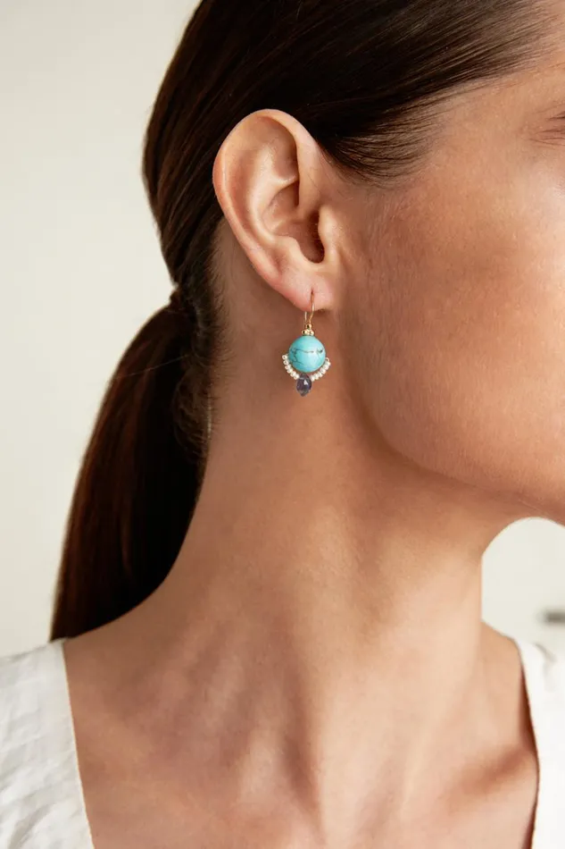 Chan Luu Earrings Women Neptune Earrings Turquoise