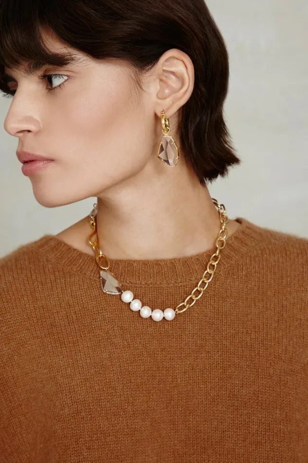 Chan Luu Earrings Women Neve Hoop Earrings Crystal