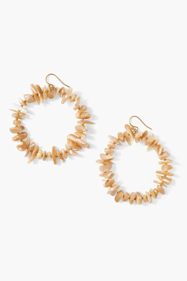 Chan Luu Earrings Women Seychelles Hoop Earrings Natural MOP