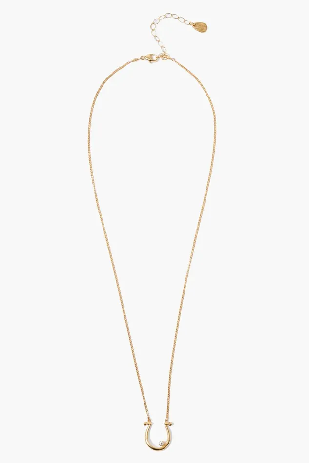 Chan Luu Necklaces Women Diamond Horseshoe Necklace Yellow Gold