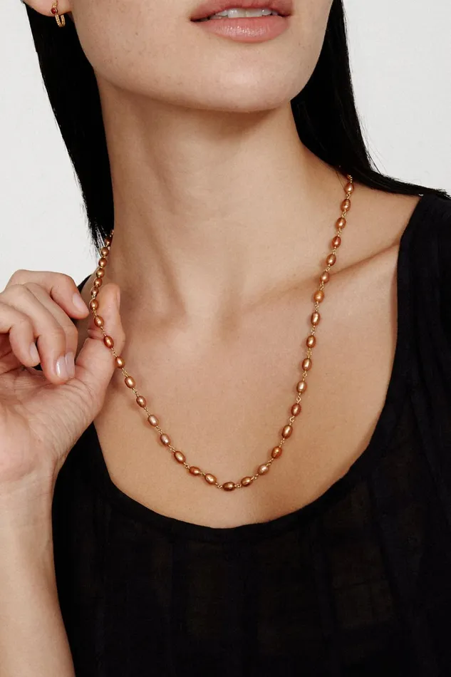 Chan Luu Necklaces Women Santa Fe Necklace Copper Pearl
