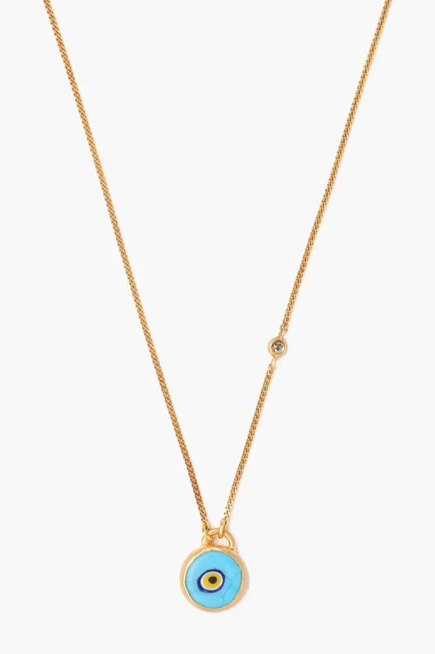 Chan Luu Necklaces Women Turquoise Evil Eye Necklace With Champagne Diamond