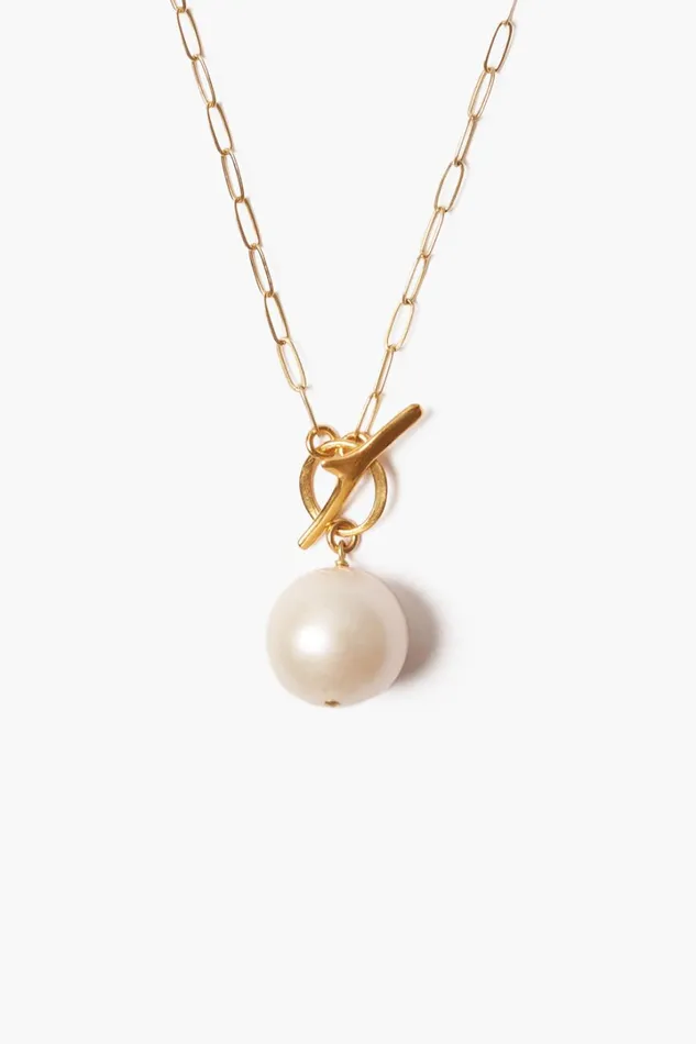 Chan Luu Necklaces Women White Freshwater Pearl Toggle Necklace