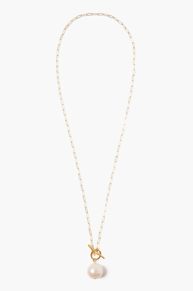Chan Luu Necklaces Women White Freshwater Pearl Toggle Necklace