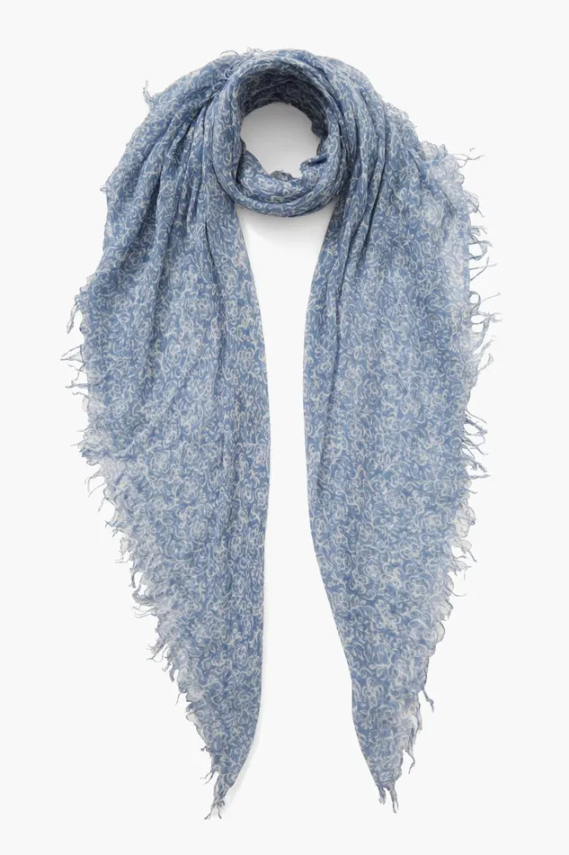 Chan Luu Scarves Women Cashmere And Silk Scarf Chambray Hibiscus